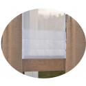 00913 Panel zakładkowy i 2 zasłonki - brązowa supełkowa tkanina